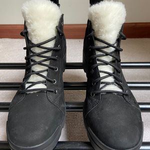 EILEEN FISHER Women Calm Leather Shearling Boots NEW